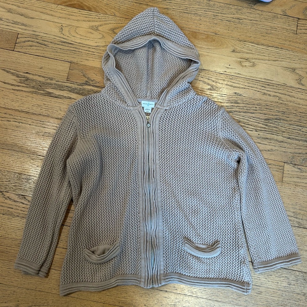 Jaclyn Smith Tan Knit Sweater Hoodie